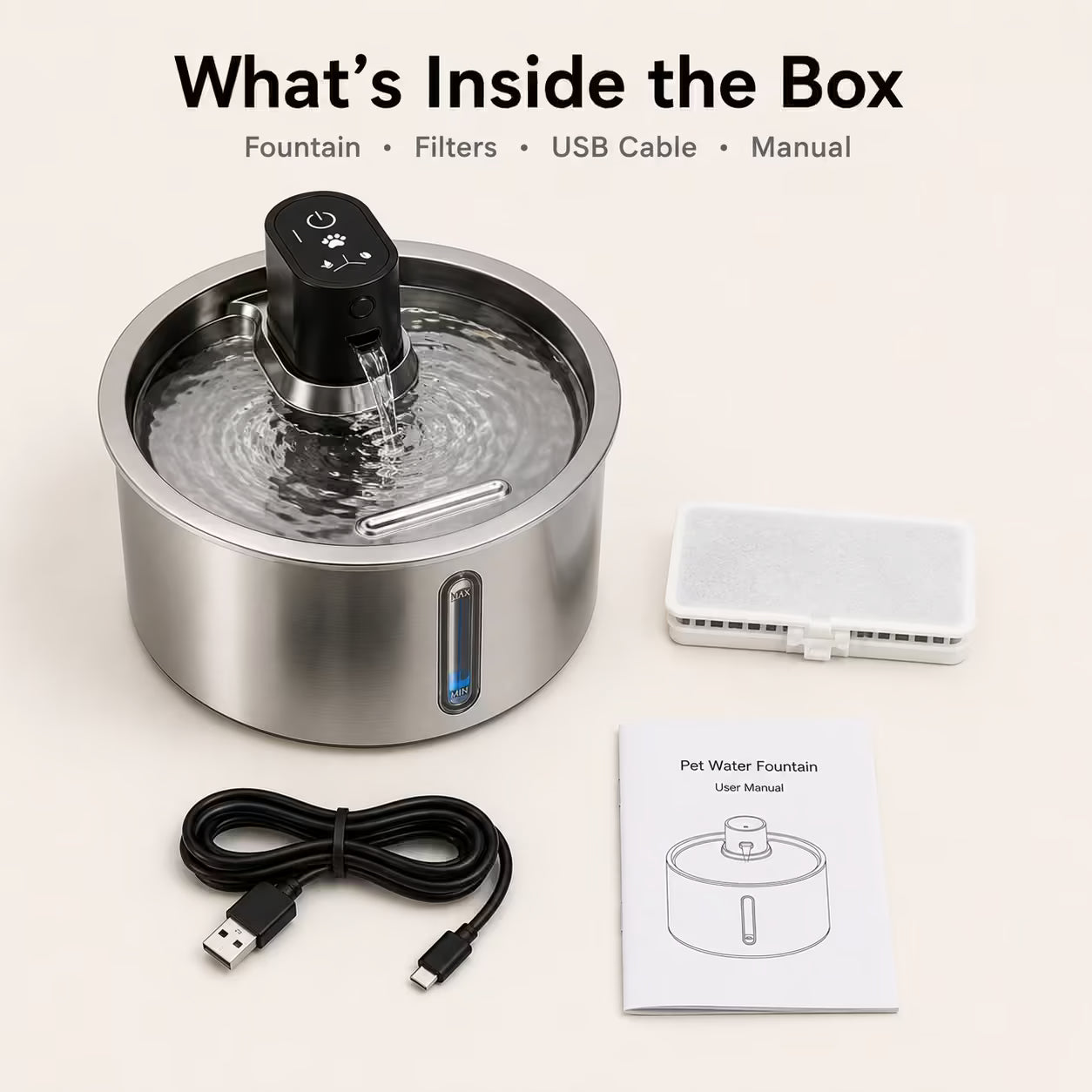 Fuente de Agua Inteligente Wagsly — Agua Siempre Fresca y Filtrada