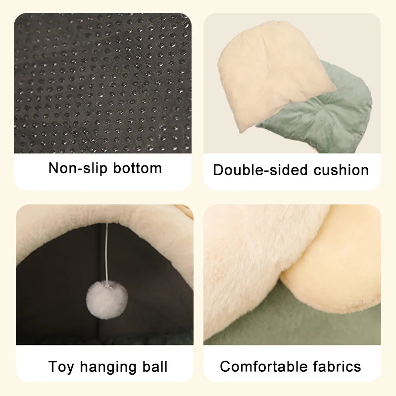 Cama Cueva para Gatos Deep Sleep – Plegable con Cojín Extraíble
